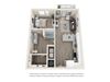 A4 3D Floor Plan One-Bedroom Floor Plan A4|26 at City Point Apartments